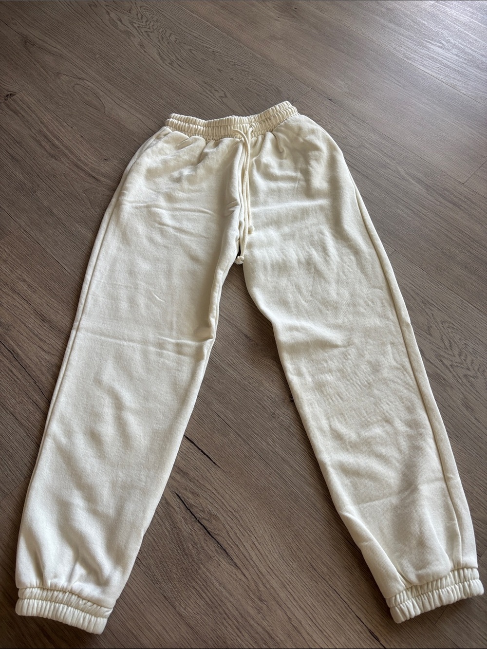Zara Cream Elastic Waist Jogger Pants